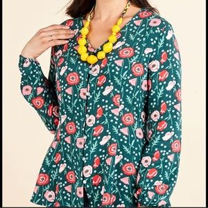 Yesteryear Matilda Jane Green Floral Peplum Top